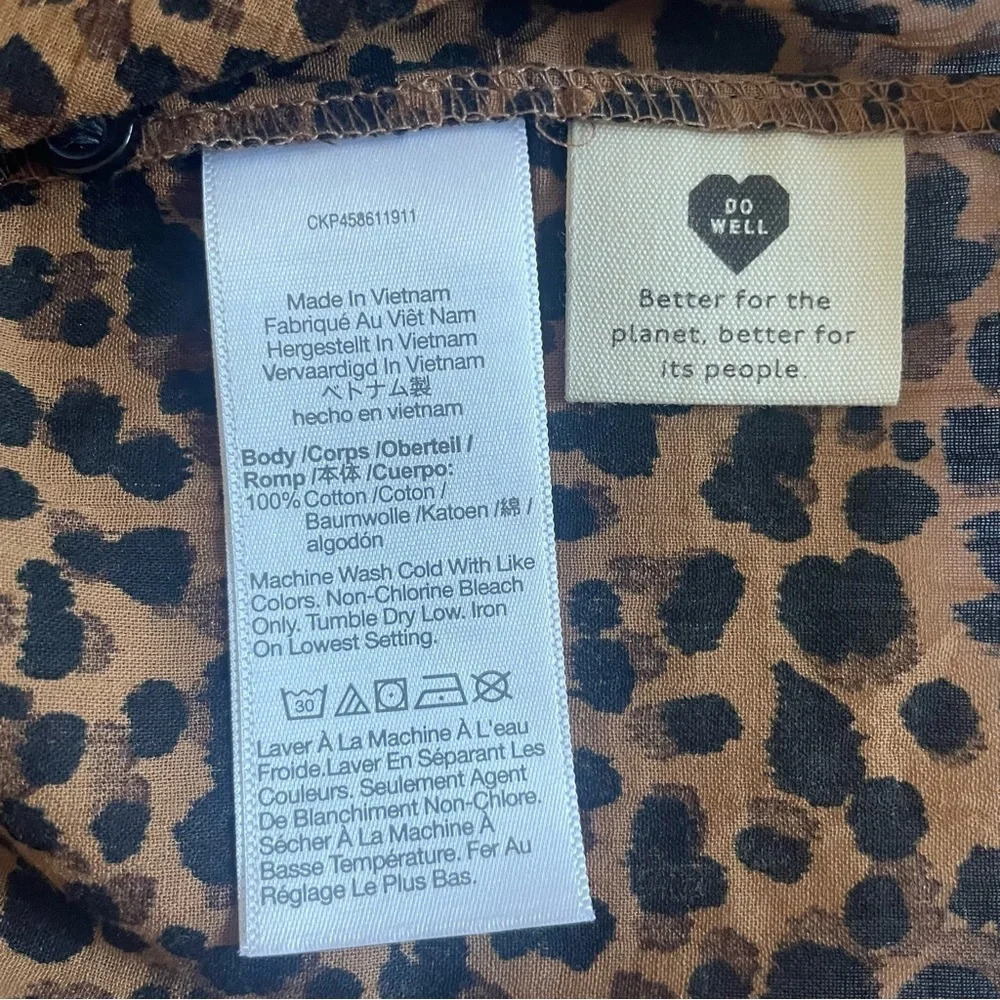 Madewell Balloon-Sleeve Button-Up Top Leopard 30922 - Picture 5 of 9